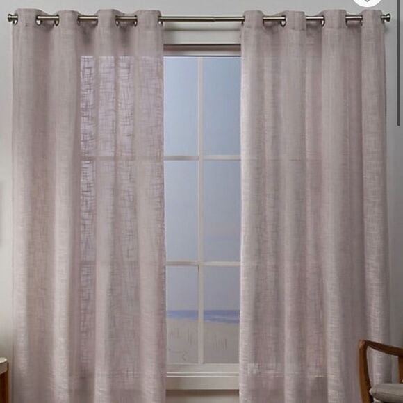 Yarn Sheer Grommet Top Curtain Panel Pair - Picture 2 of 2